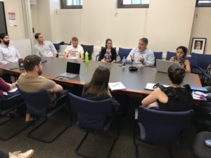 Nick Rasmussen meets with law students.