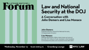Poster for Law and National Security at the DOJ