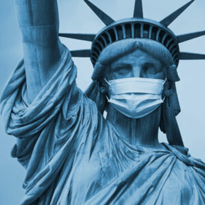 Statue of Liberty with mask